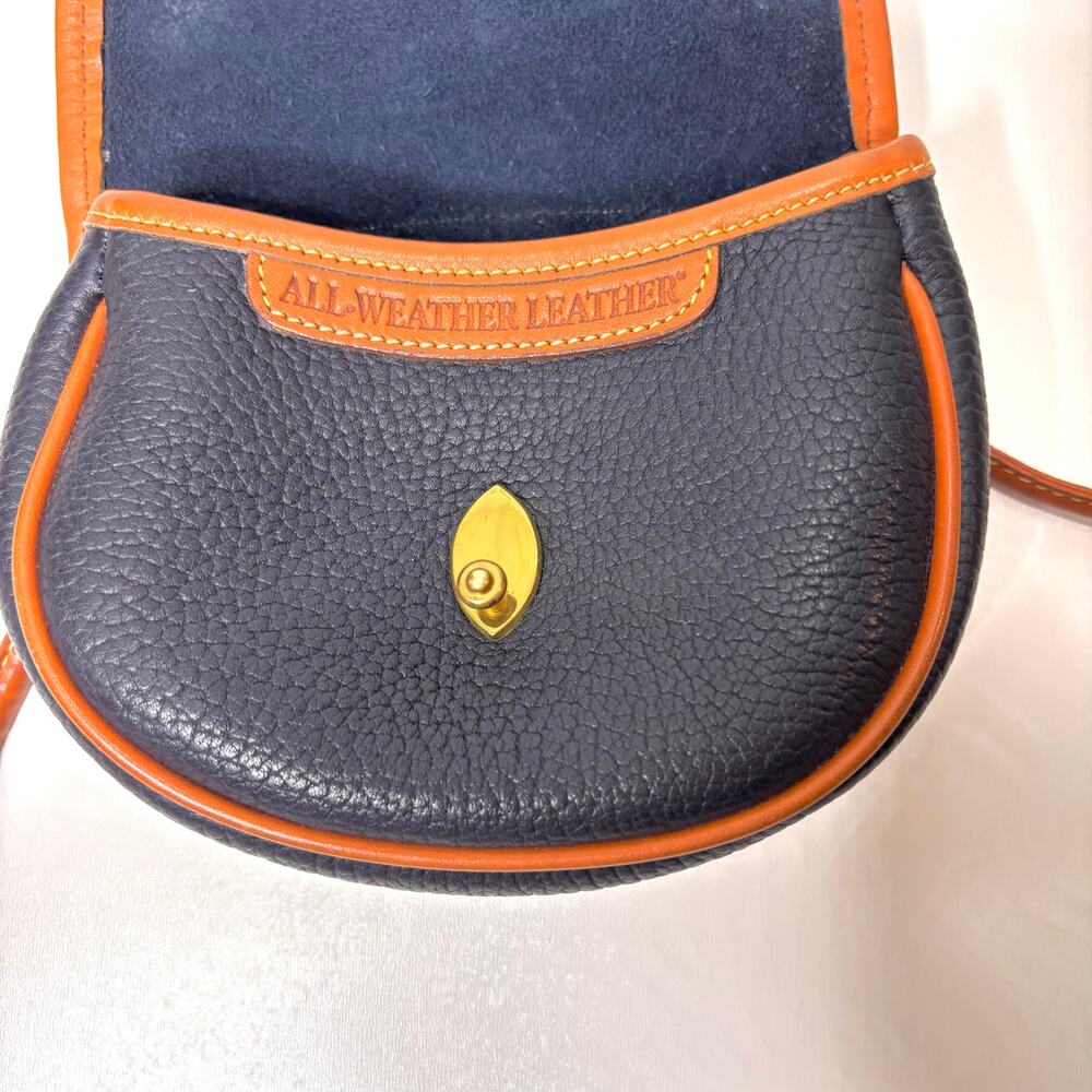 Dooney & Bourke Navy Blue Leather Calvary Crossbody Belt Bag Convertible 6" x 5" - Picture 3 of 10